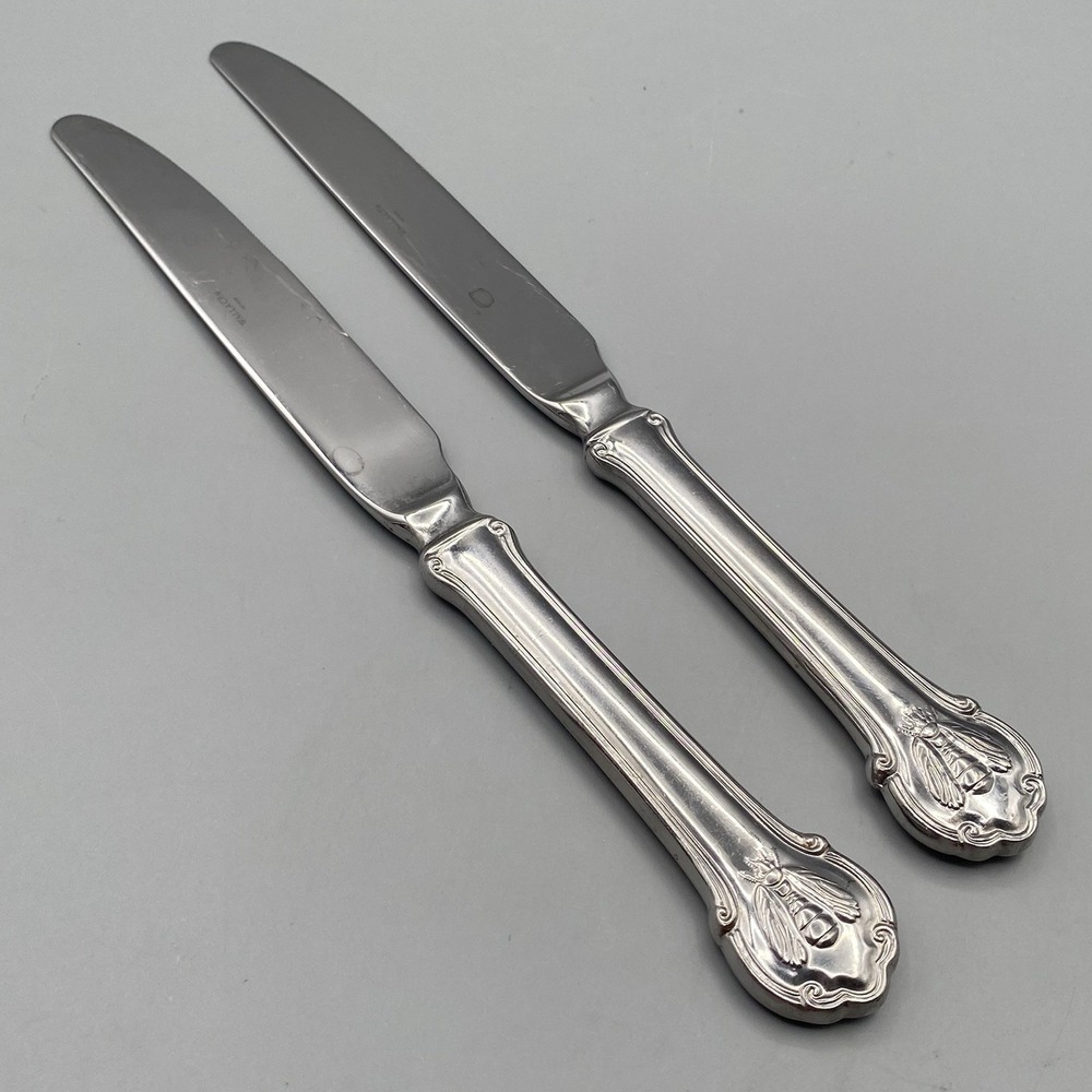 Wallace Stainless Napoleon BEE Dinner‎ Knives 2pcs Flatware 18/10 Vietnam